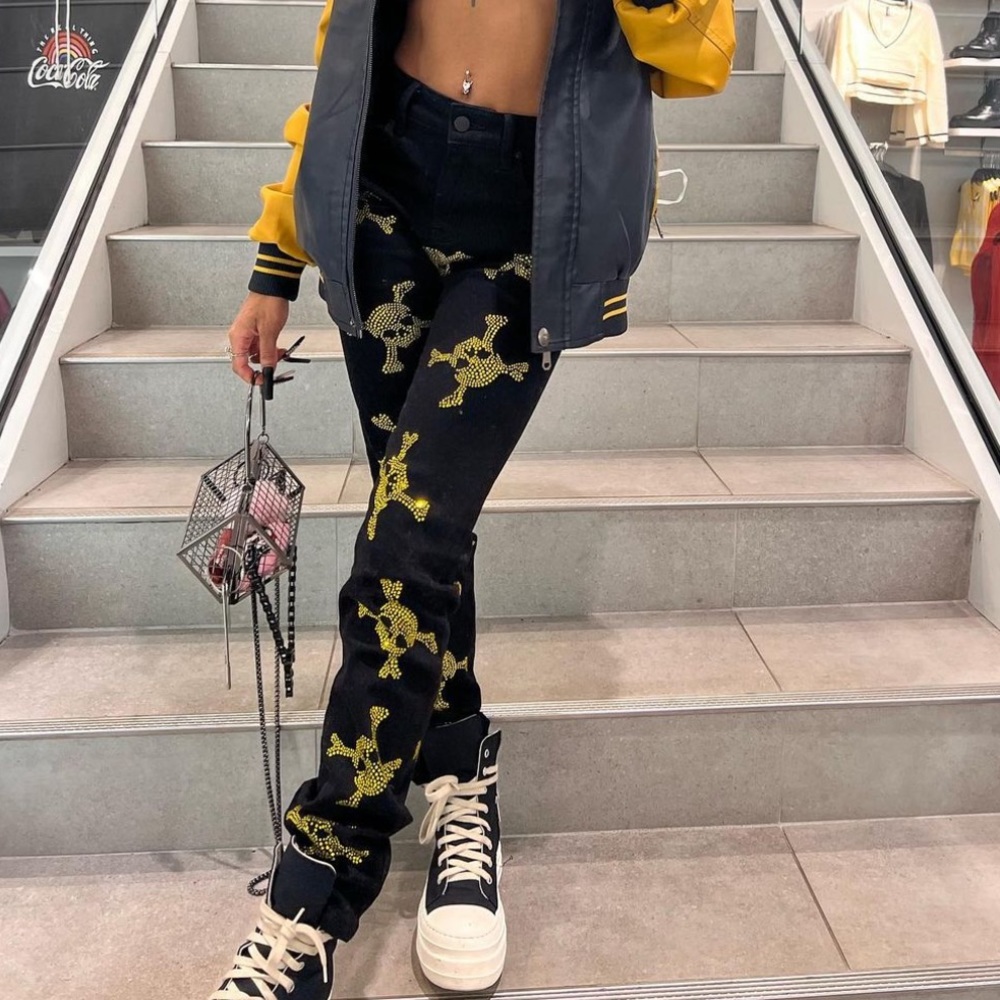 Pirate Skull rhinestone pants